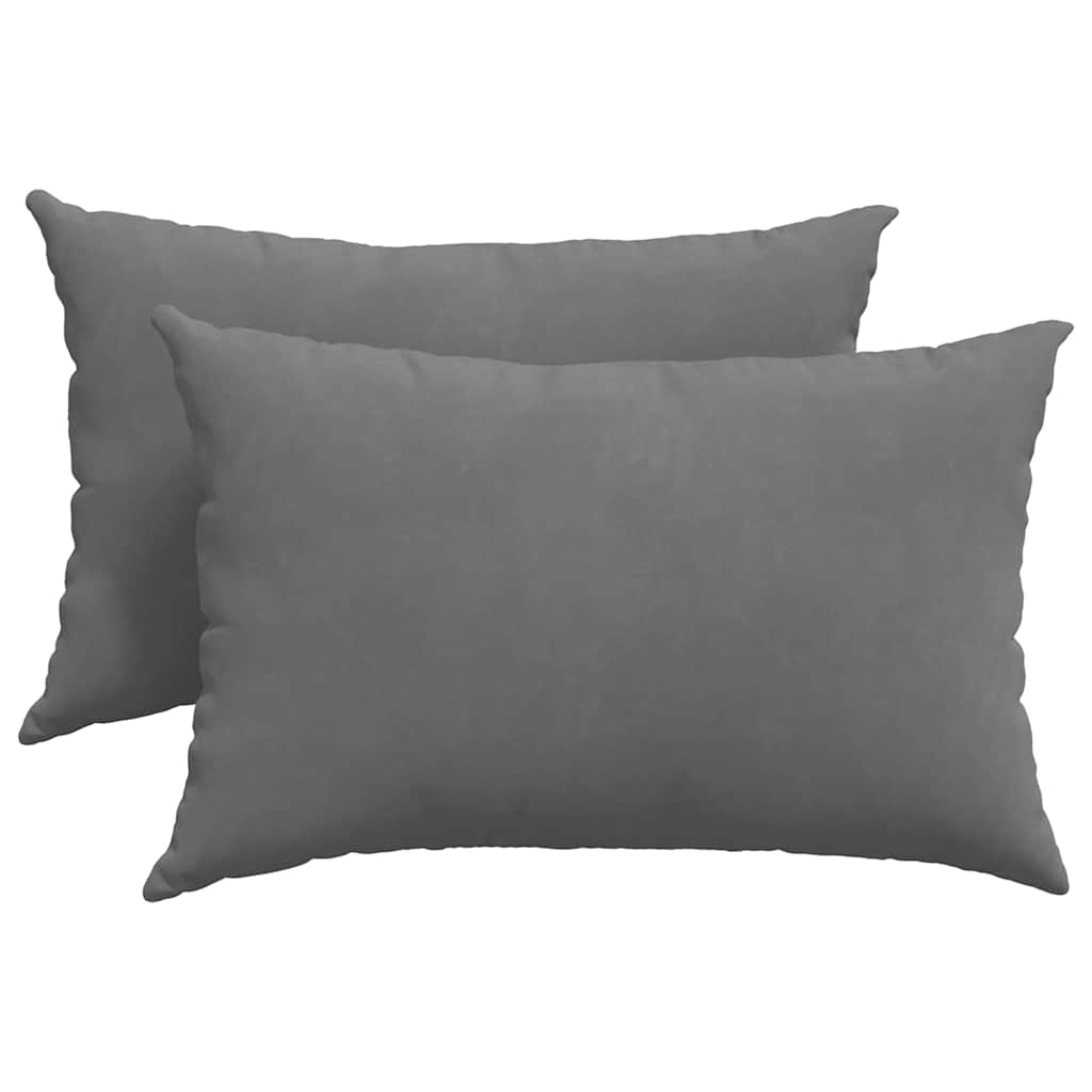 Sofa Pillows 2 pcs Dark Grey 60 x 40 cm Fabric