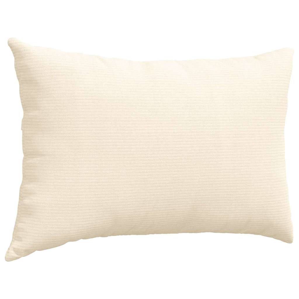 Sofa Pillows 2 pcs Cream 60 x 40 cm Corduroy Fabric