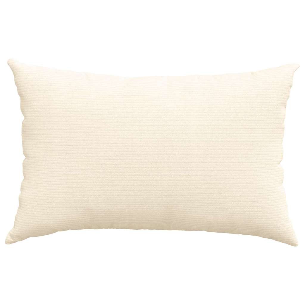 Sofa Pillows 2 pcs Cream 60 x 40 cm Corduroy Fabric