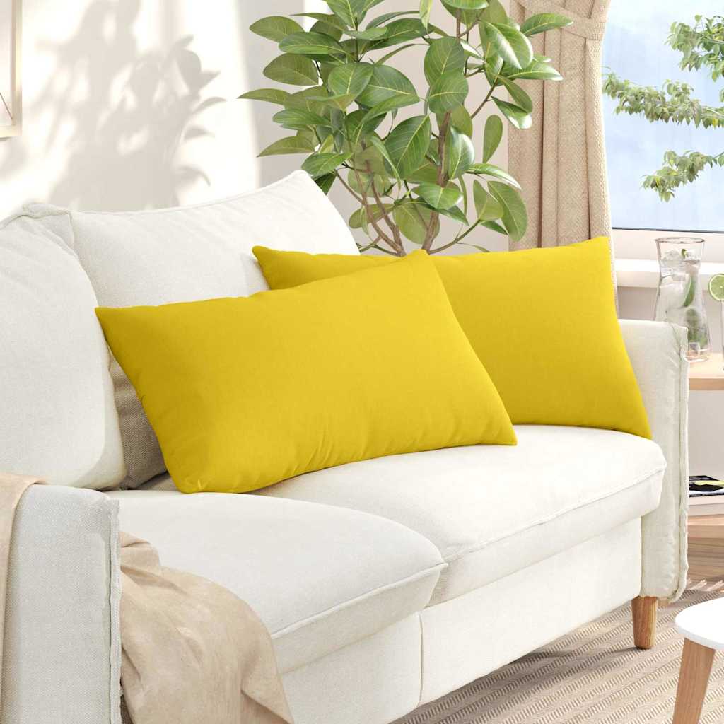 Sofa Pillows 2 pcs Light Yellow 80 x 40 cm Fabric