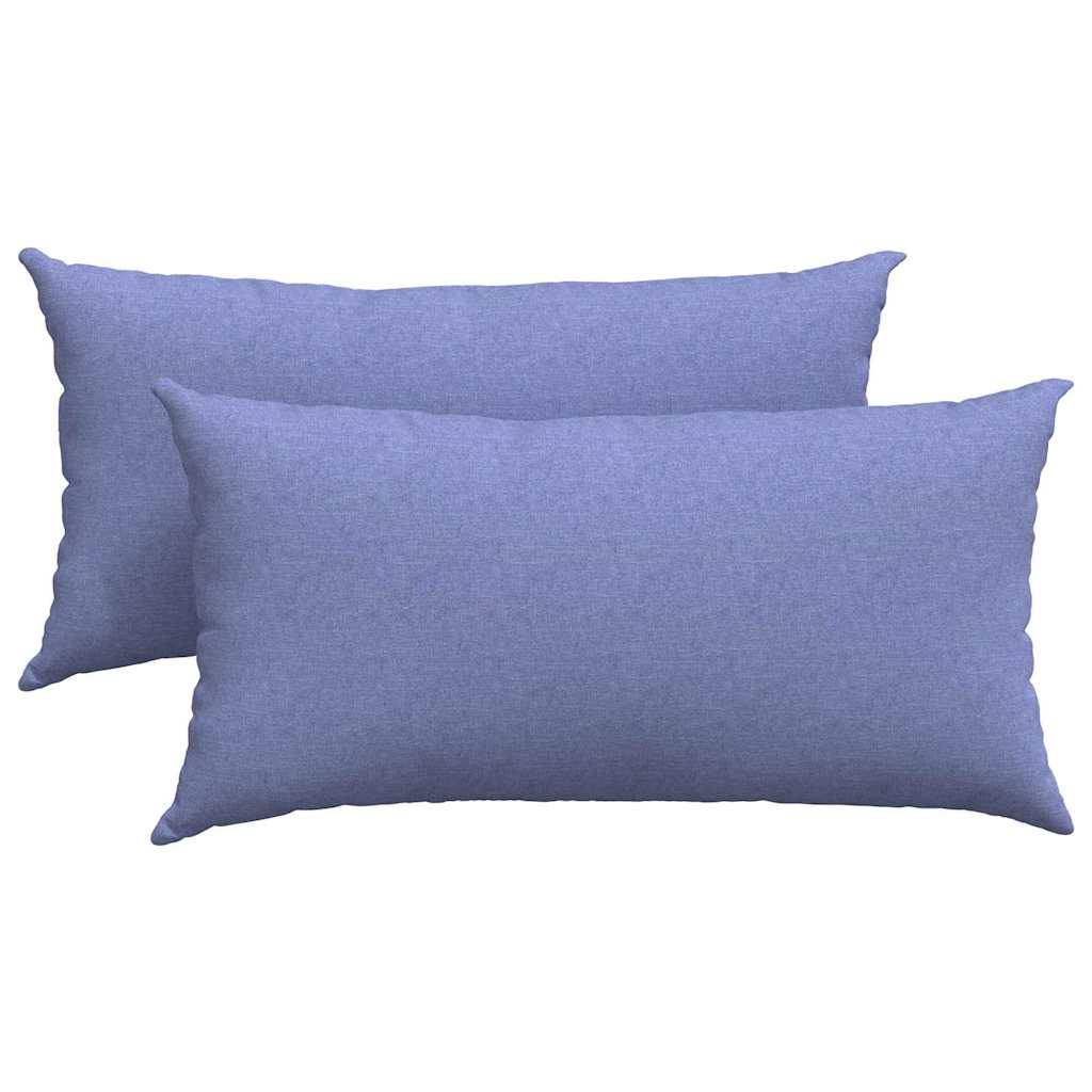 Sofa Pillows 2 pcs Blue 80 x 40 cm Fabric