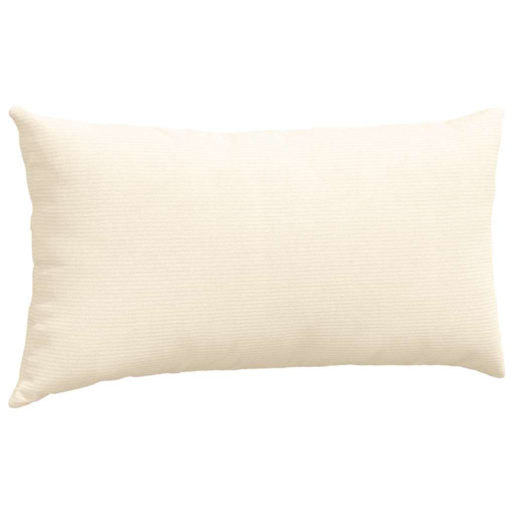 Sofa Pillows 2 pcs Cream 80 x 40 cm Corduroy Fabric
