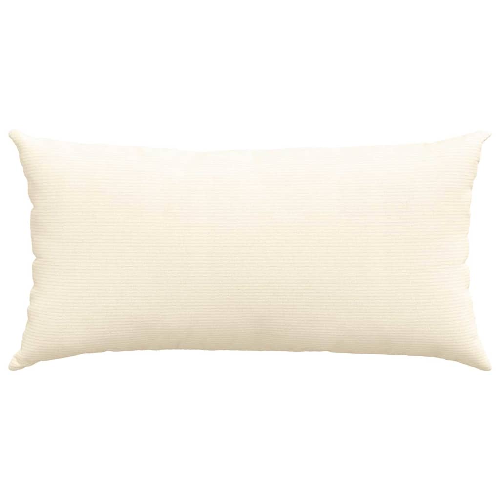 Sofa Pillows 2 pcs Cream 80 x 40 cm Corduroy Fabric