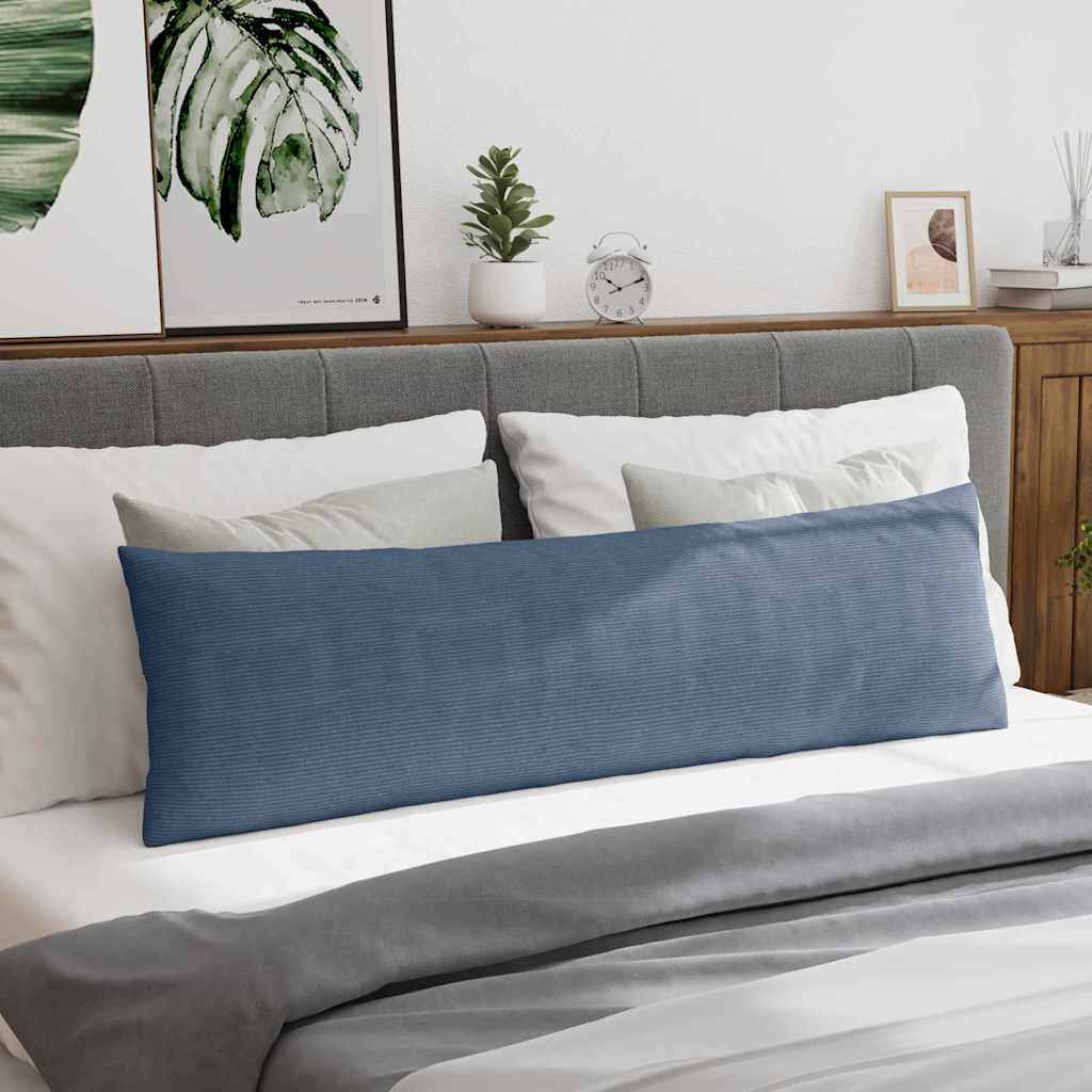 Sofa Pillows 2 pcs Blue 145 x 40 cm Corduroy Fabric