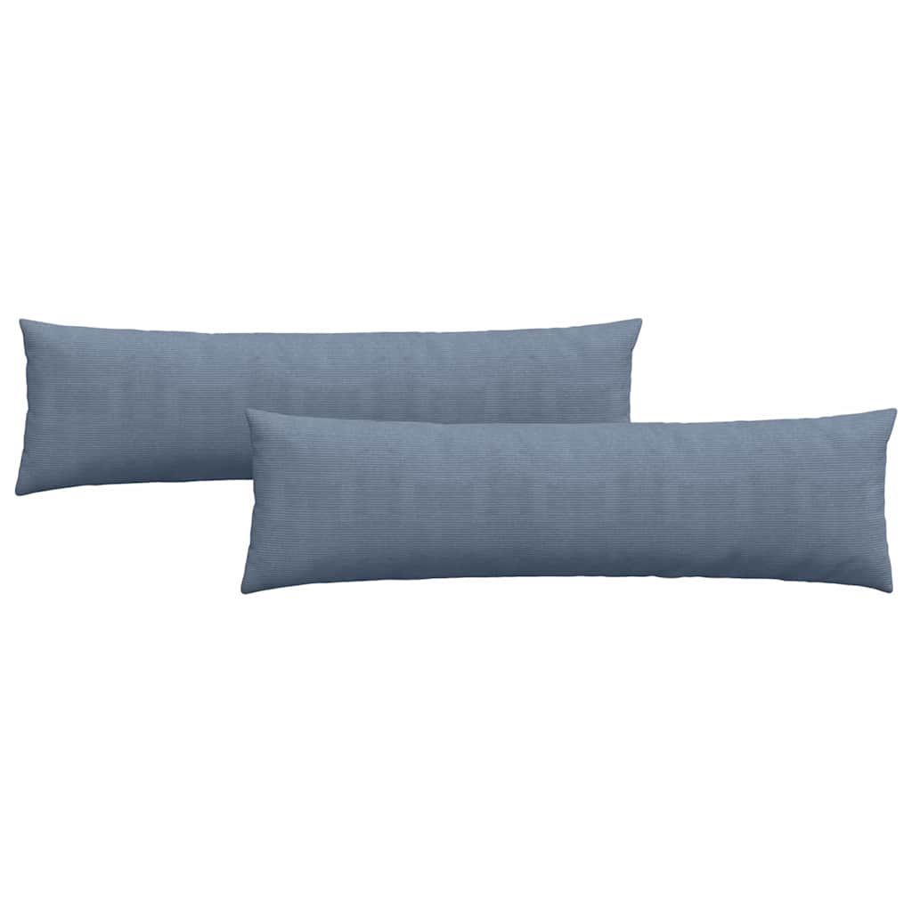 Sofa Pillows 2 pcs Blue 145 x 40 cm Corduroy Fabric