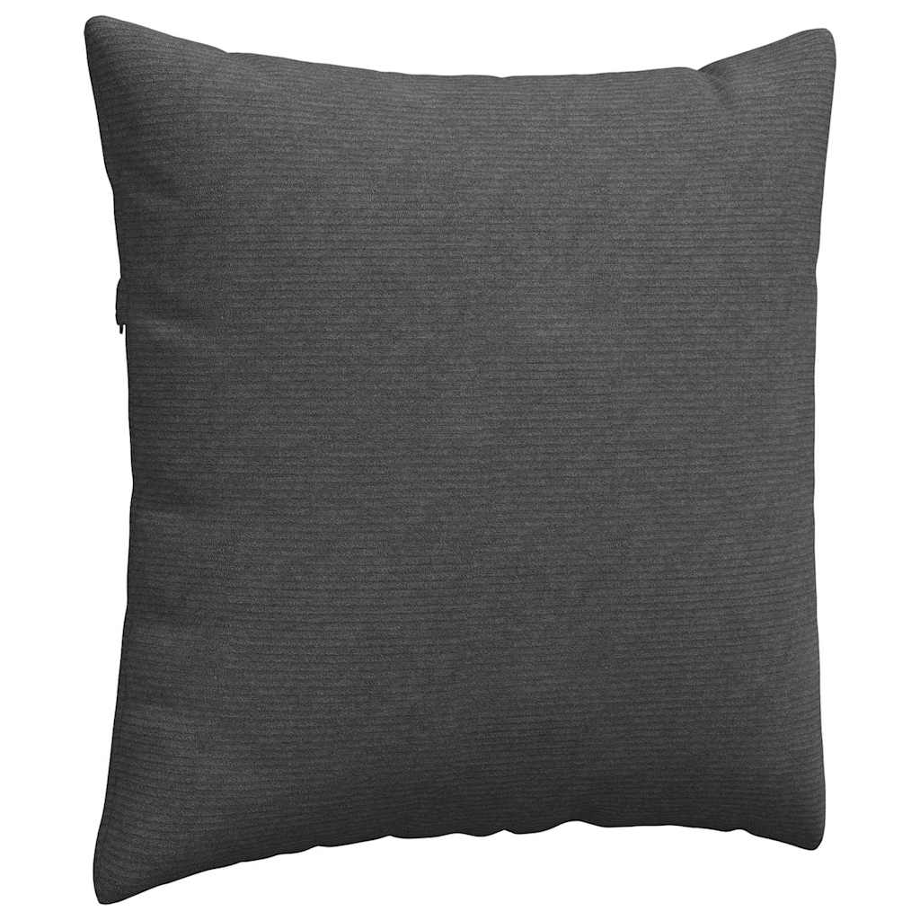 Sofa Pillows 2 pcs Dark Grey 60 x 60 cm Corduroy Fabric