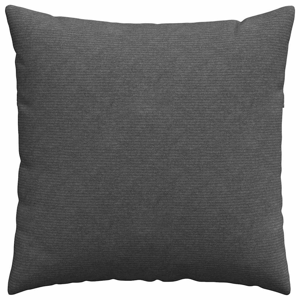 Sofa Pillows 2 pcs Dark Grey 60 x 60 cm Corduroy Fabric