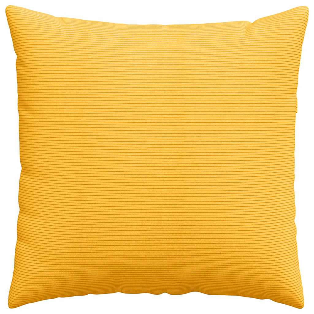 Sofa Pillows 2 pcs Light Yellow 60 x 60 cm Corduroy Fabric
