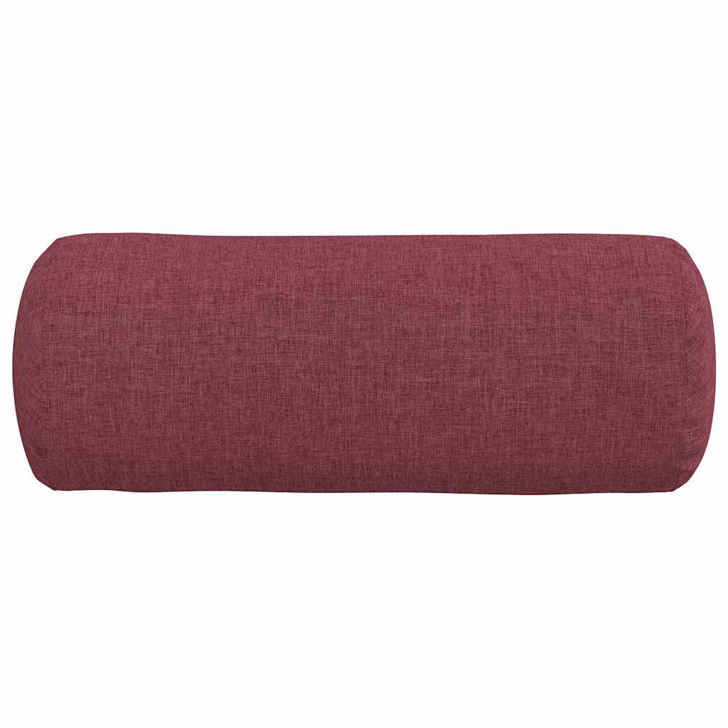 Bolster Pillows 2 pcs Wine Red Ø 15 x 40 cm Fabric