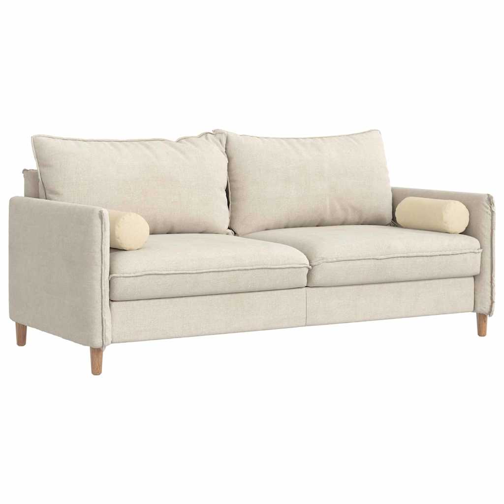 Bolster Pillows 2 pcs Cream Ø 15 x 40 cm Fabric