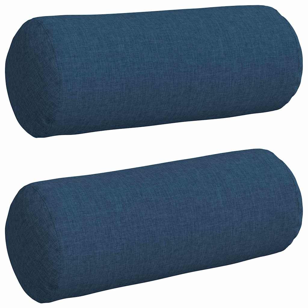 Bolster Pillows 2 pcs Blue Ø 15 x 40 cm Fabric