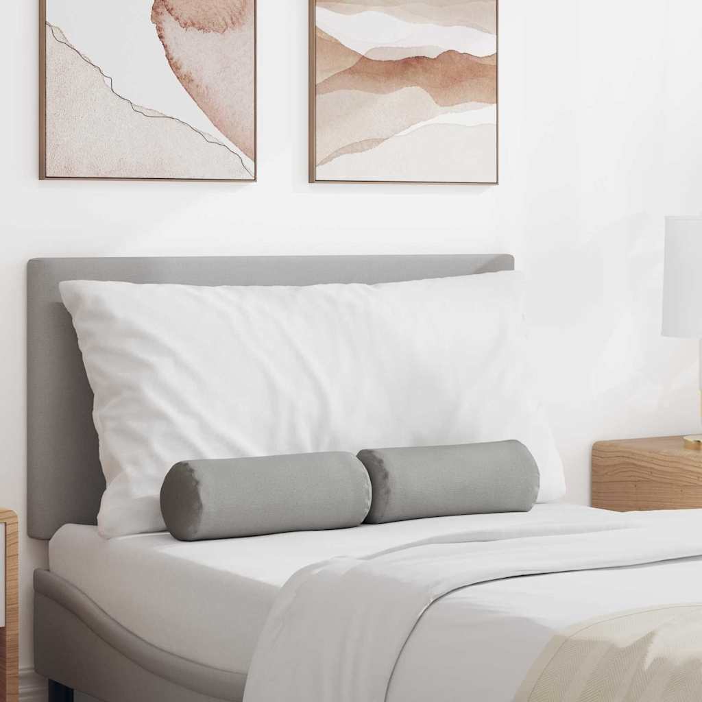 Bolster Pillows 2 pcs Cloud Grey Ø 15 x 40 cm Fabric