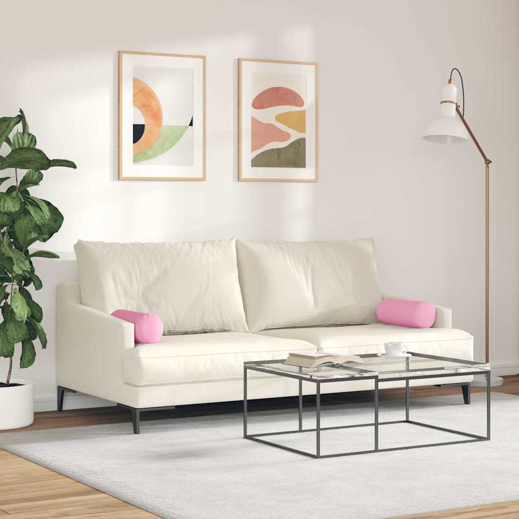 Bolster Pillows 2 pcs Pink Ø 15 x 40 cm Fabric