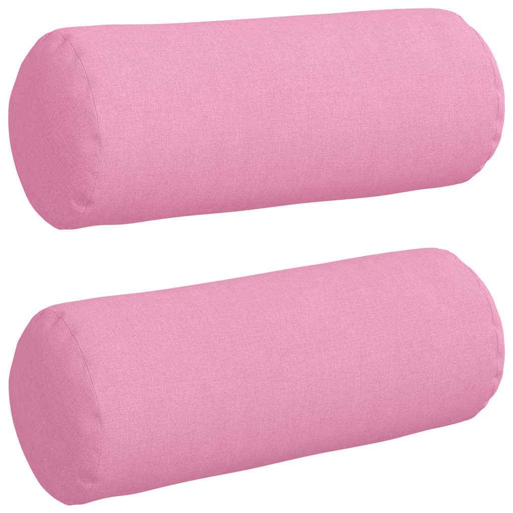 Bolster Pillows 2 pcs Pink Ø 15 x 40 cm Fabric