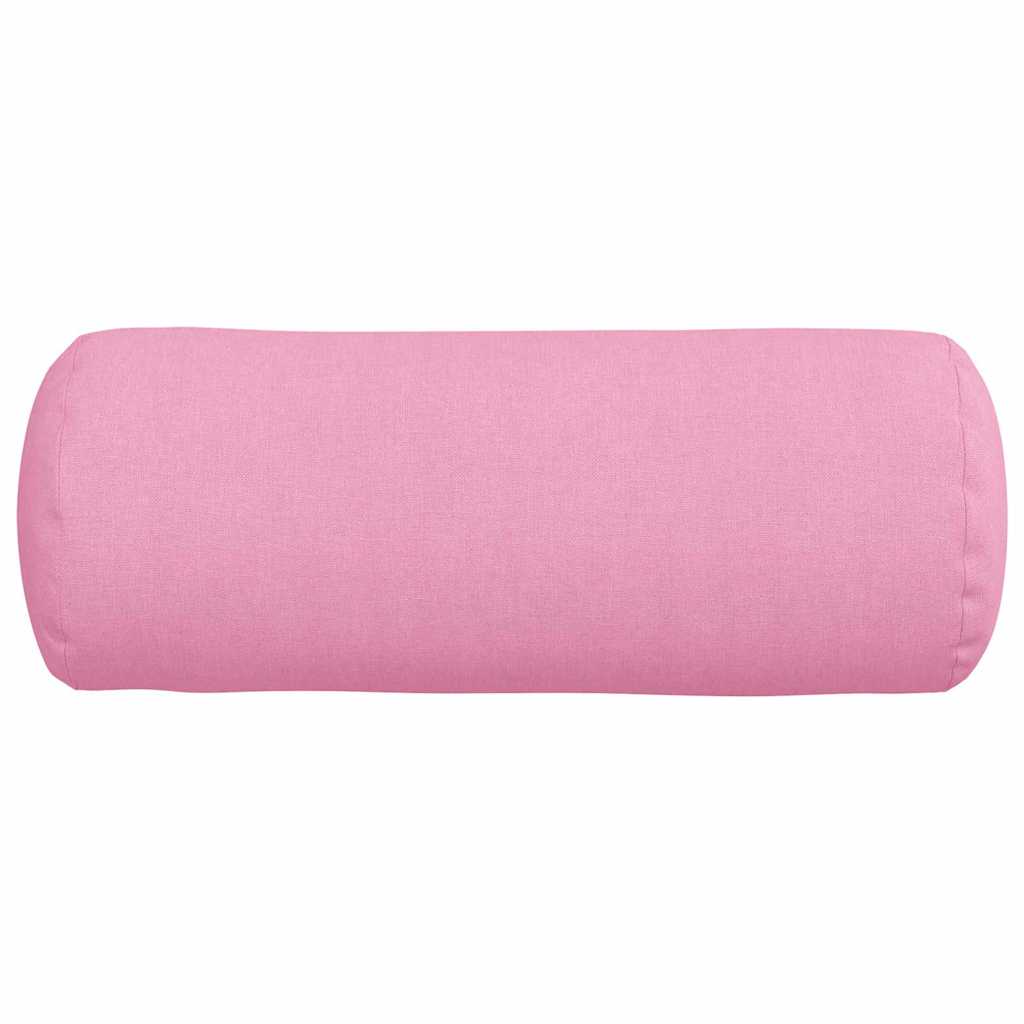 Bolster Pillows 2 pcs Pink Ø 15 x 40 cm Fabric