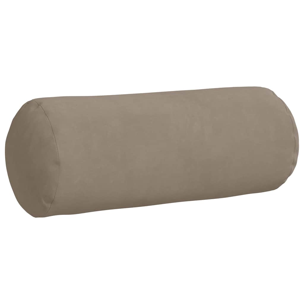 Bolster Pillows 2 pcs Taupe Ø 15 x 40 cm Microfibre Fabric