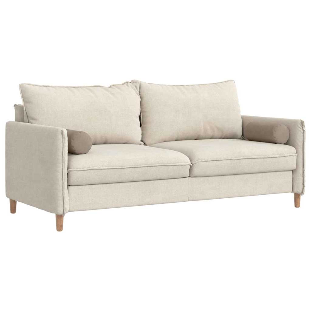 Bolster Pillows 2 pcs Taupe Ø 15 x 40 cm Microfibre Fabric