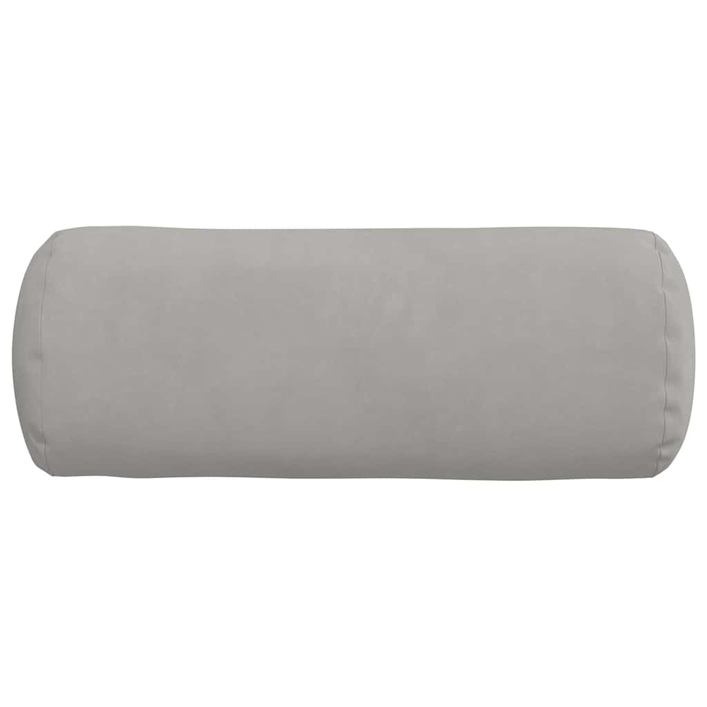 Bolster Pillows 2 pcs Light Grey Ø 15 x 40 cm Microfibre Fabric