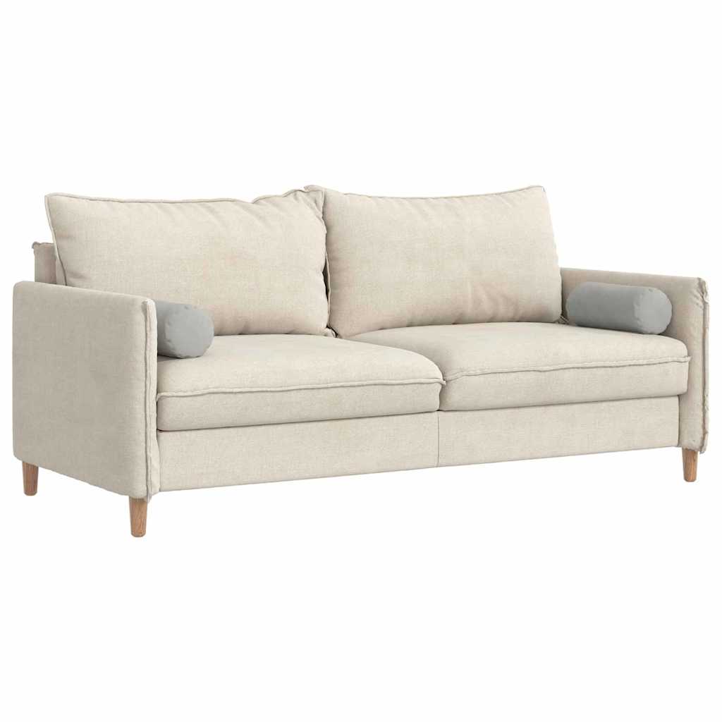 Bolster Pillows 2 pcs Light Grey Ø 15 x 40 cm Microfibre Fabric