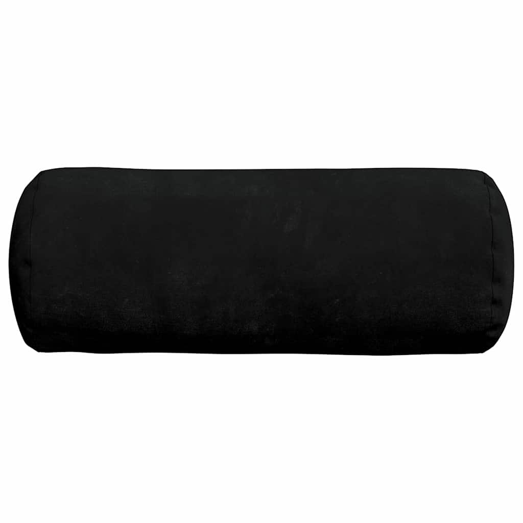 Bolster Pillows 2 pcs Black Ø 15 x 40 cm Microfibre Fabric