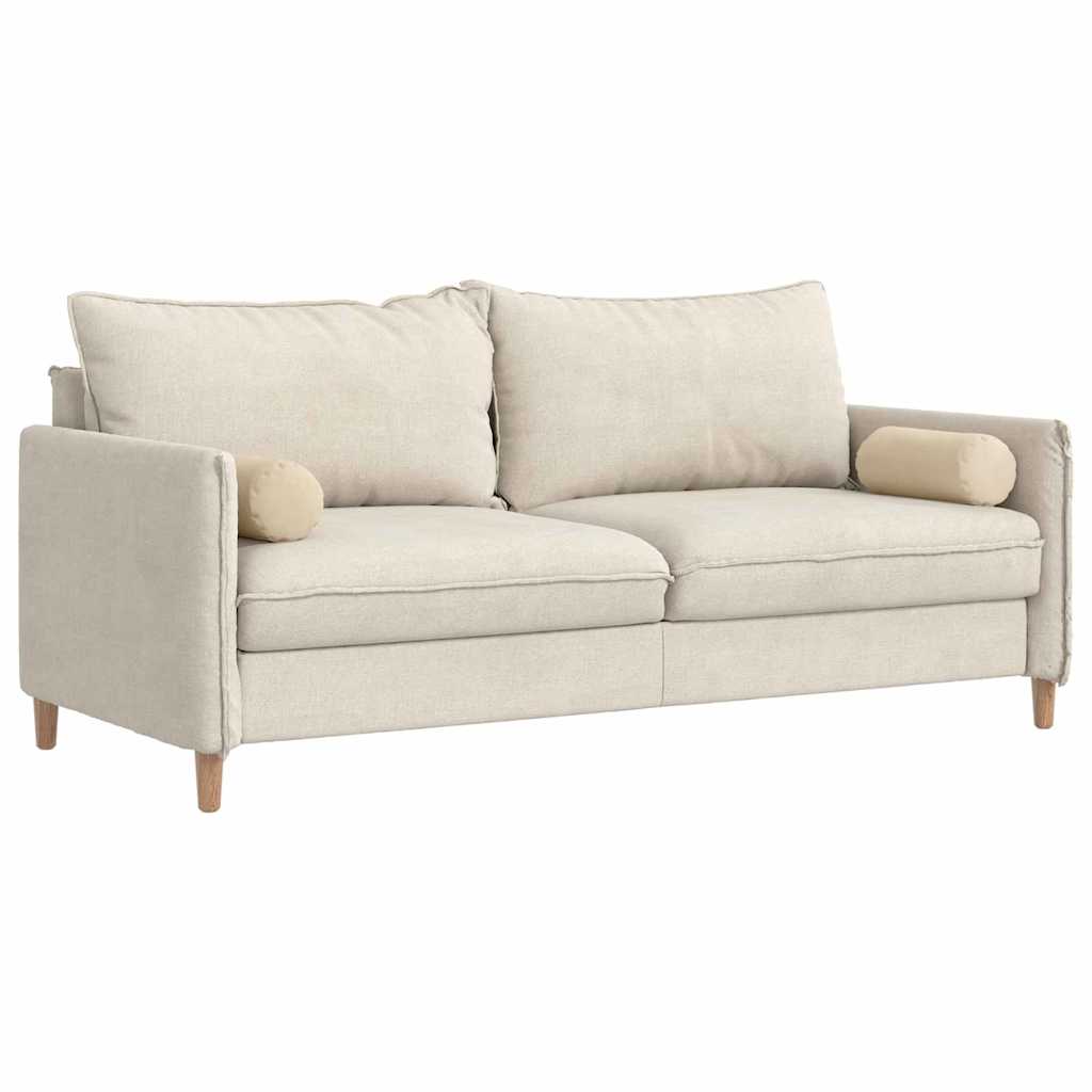 Bolster Pillows 2 pcs Cream Ø 15 x 40 cm Microfibre Fabric