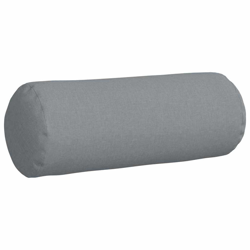 Bolster Pillows 2 pcs Light Grey Ø 25 x 70 cm Fabric