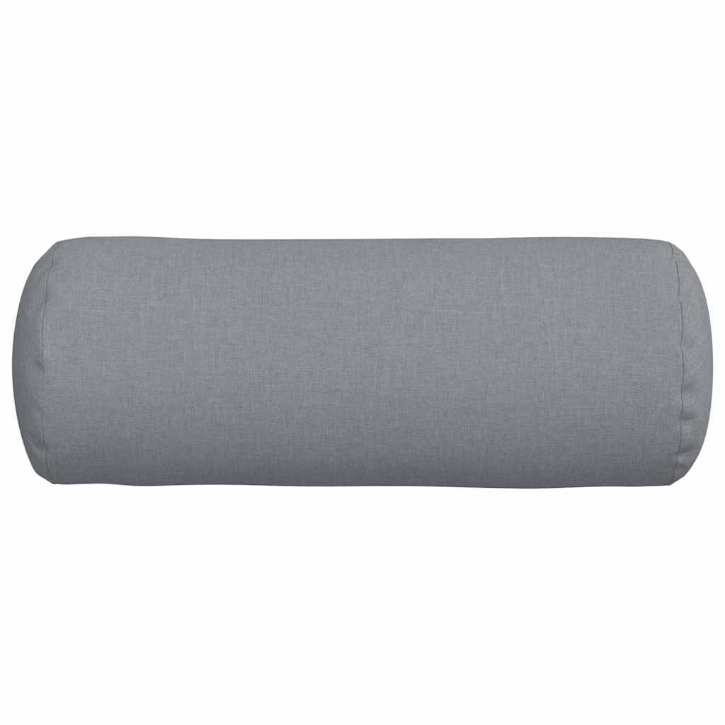 Bolster Pillows 2 pcs Light Grey Ø 25 x 70 cm Fabric