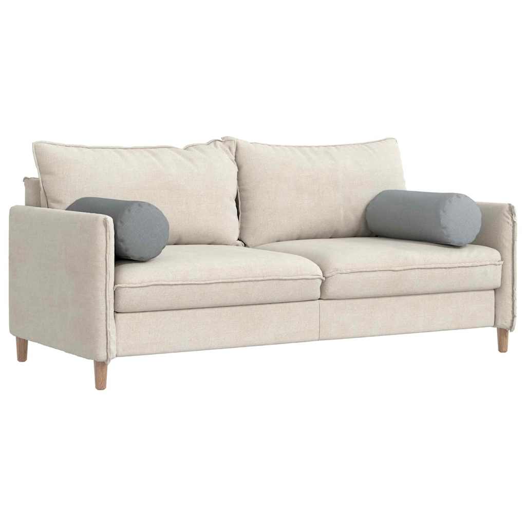 Bolster Pillows 2 pcs Light Grey Ø 25 x 70 cm Fabric