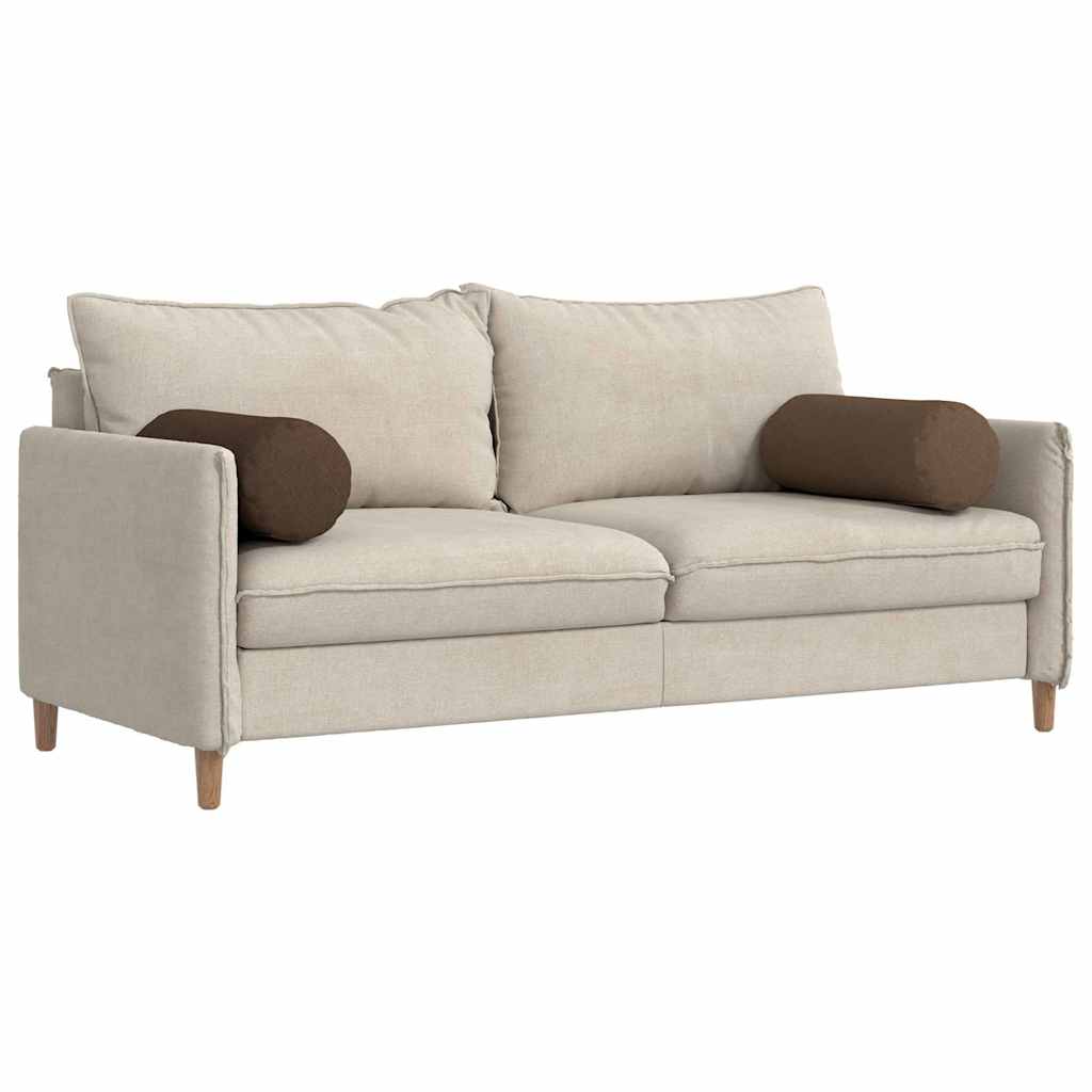 Bolster Pillows 2 pcs Brown Ø 25 x 70 cm Fabric