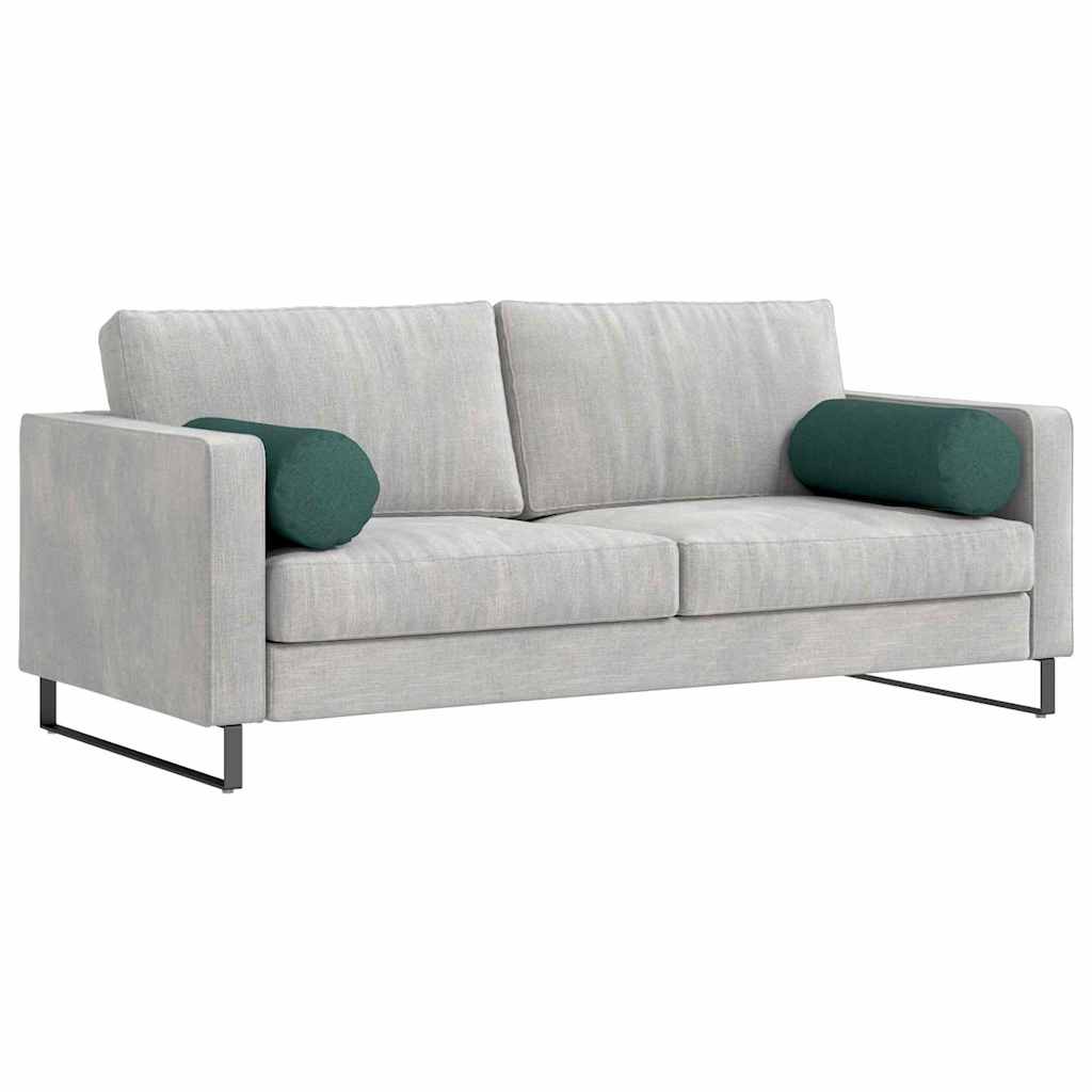 Bolster Pillows 2 pcs Dark Green Ø 25 x 70 cm Fabric