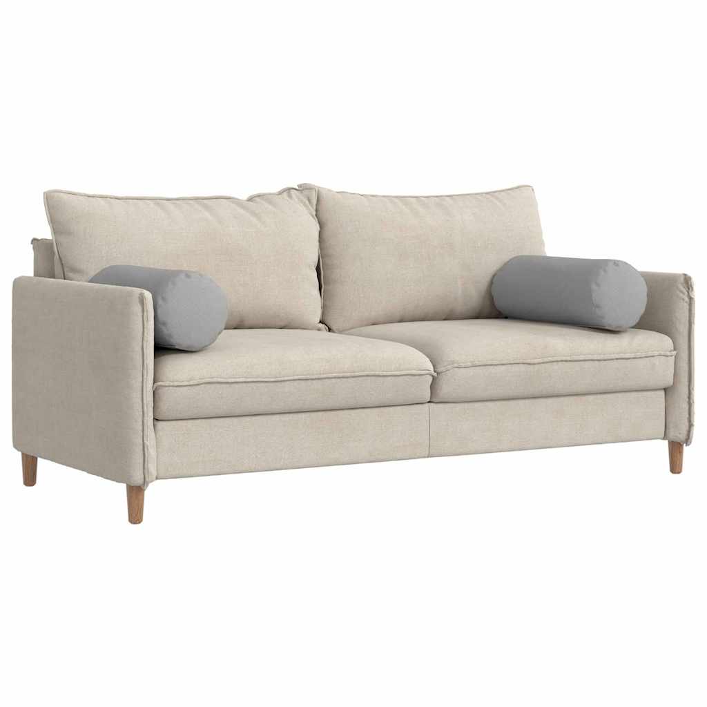 Bolster Pillows 2 pcs Cloud Grey Ø 25 x 70 cm Fabric