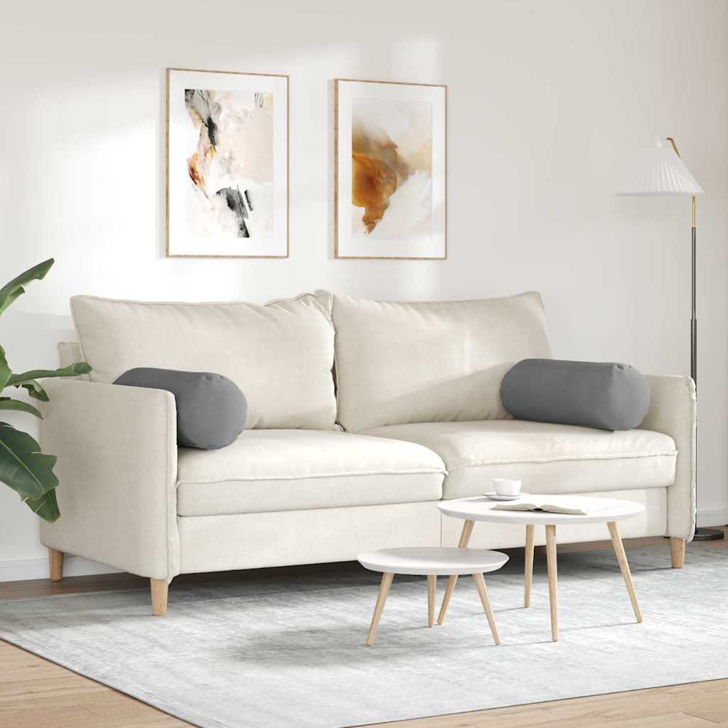 Bolster Pillows 2 pcs Dark Grey Ø 25 x 70 cm Microfibre Fabric