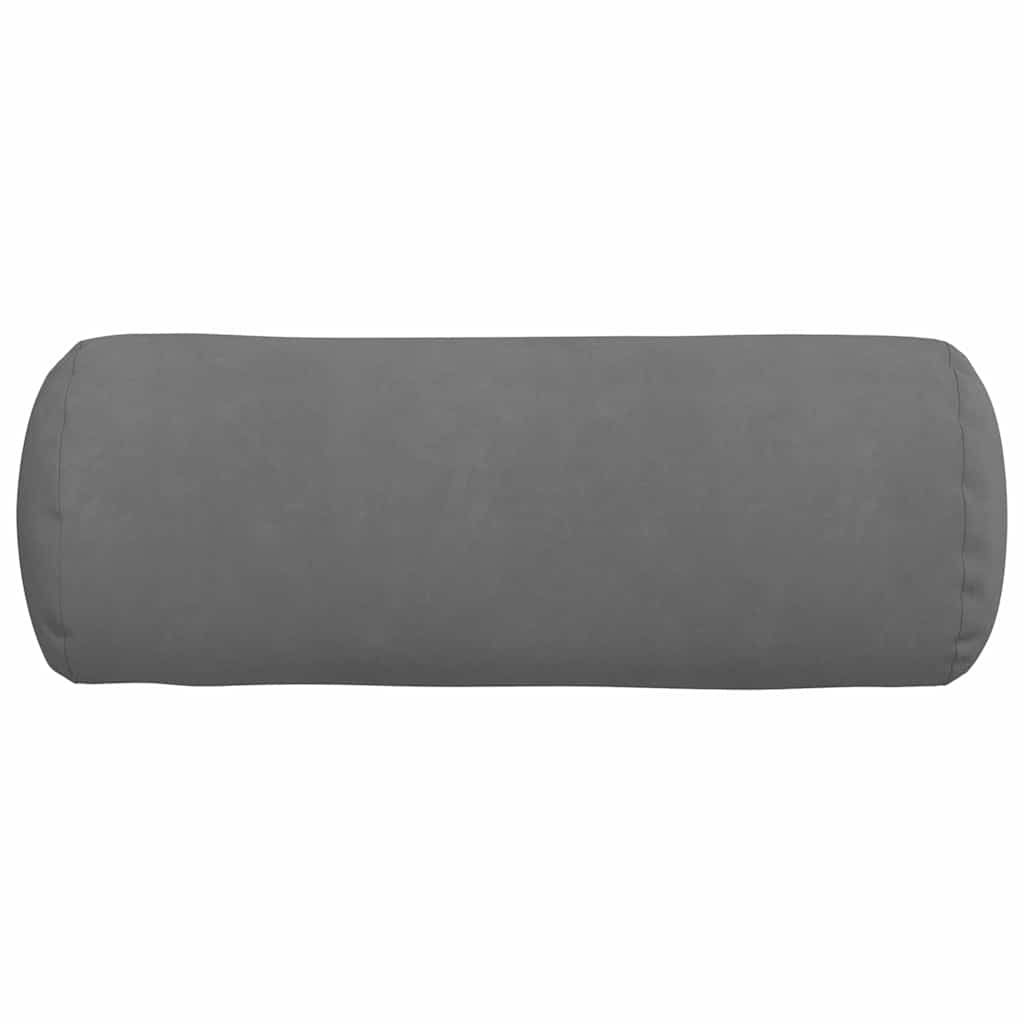 Bolster Pillows 2 pcs Dark Grey Ø 25 x 70 cm Microfibre Fabric