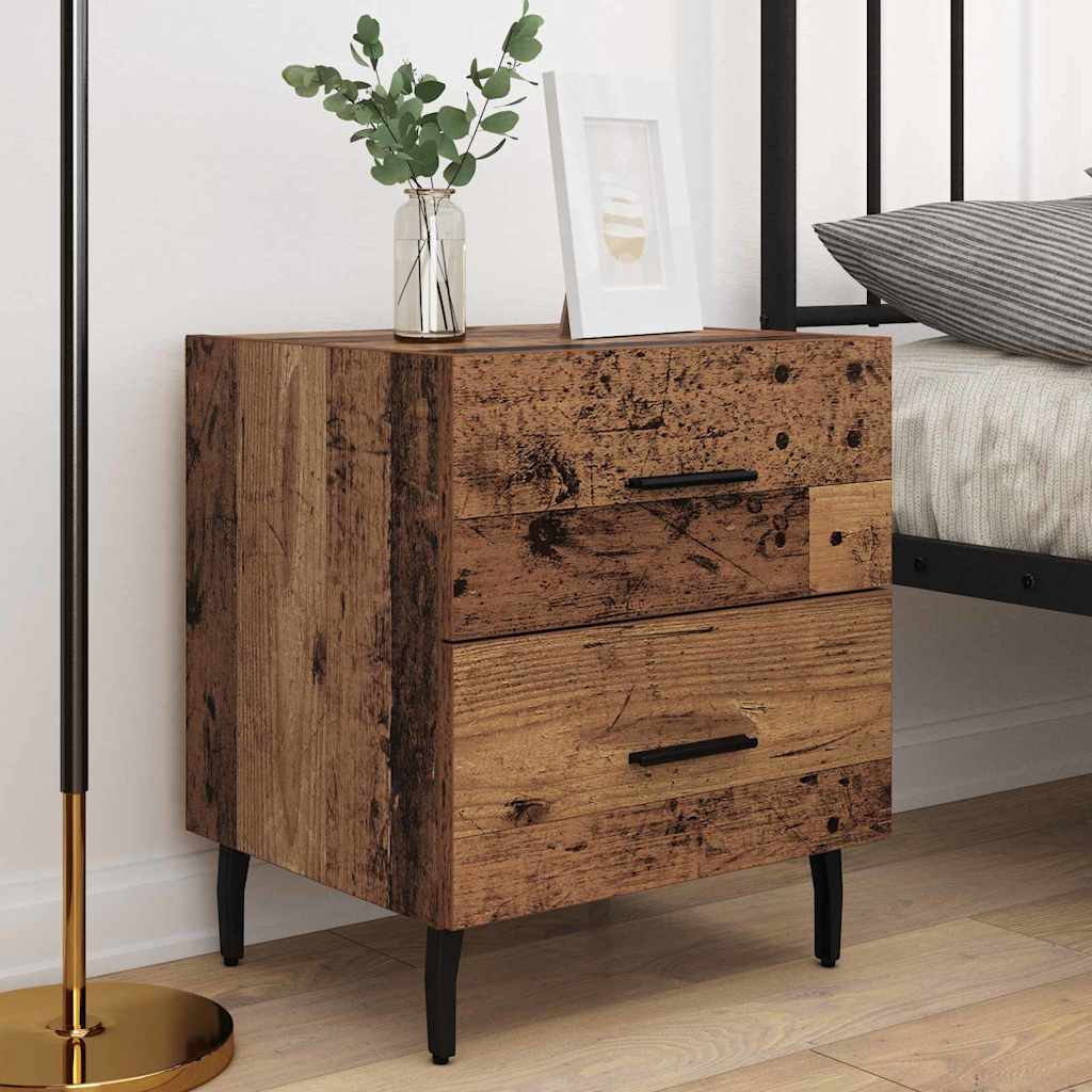 Bedside Cabinet with Drawer 2 pcs Old wood 40 x 35 x 47.5 cm