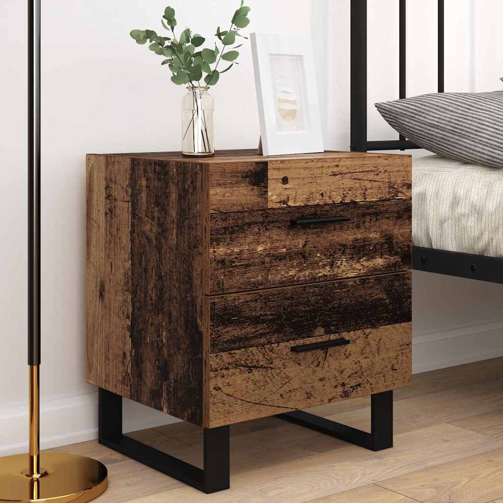 Bedside Cabinet with Drawer 2 pcs Old wood 40 x 35 x 47.5 cm