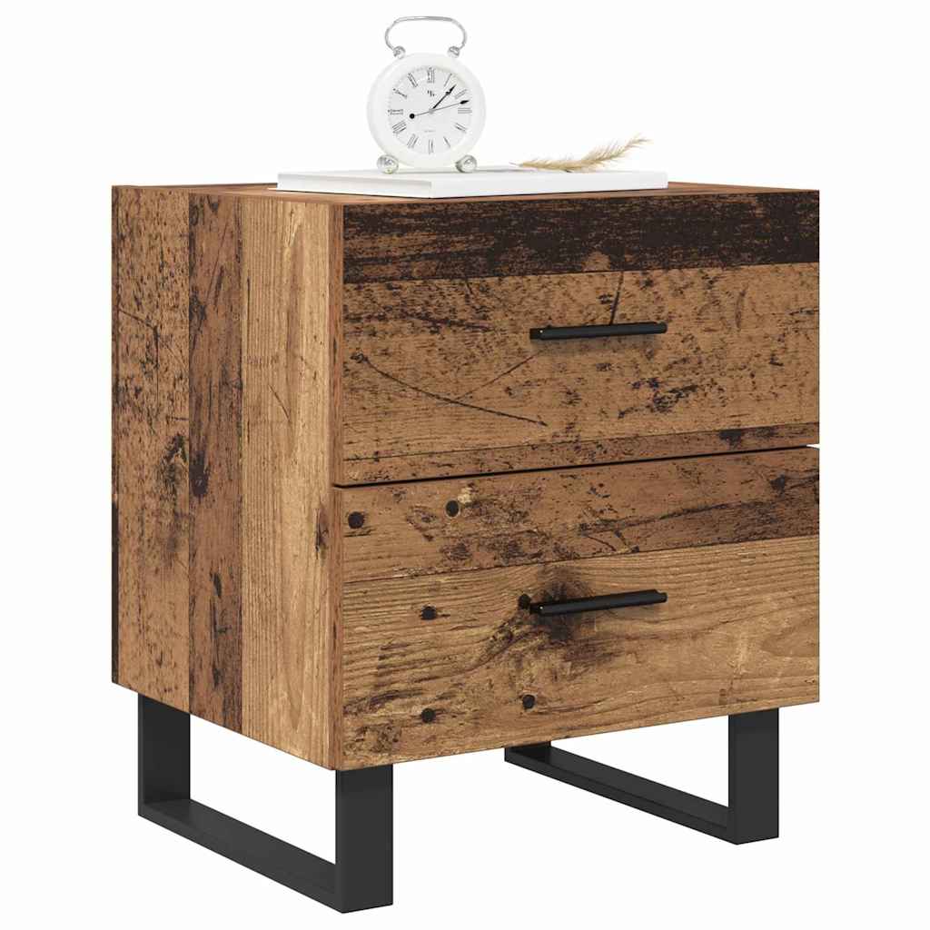 Bedside Cabinet with Drawer 2 pcs Old wood 40 x 35 x 47.5 cm