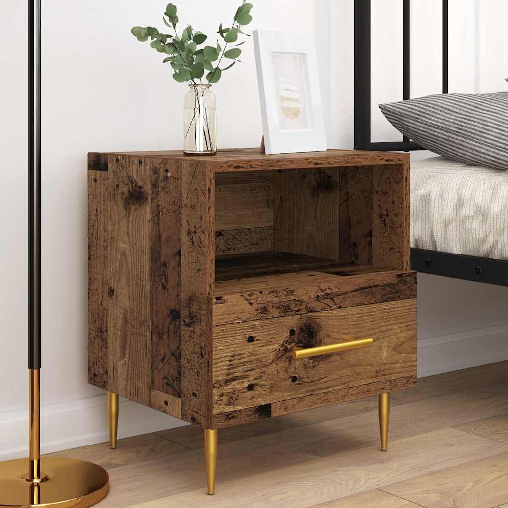 Bedside Table 2 pcs Old wood 40 x 35 x 47.5 cm Engineered wood
