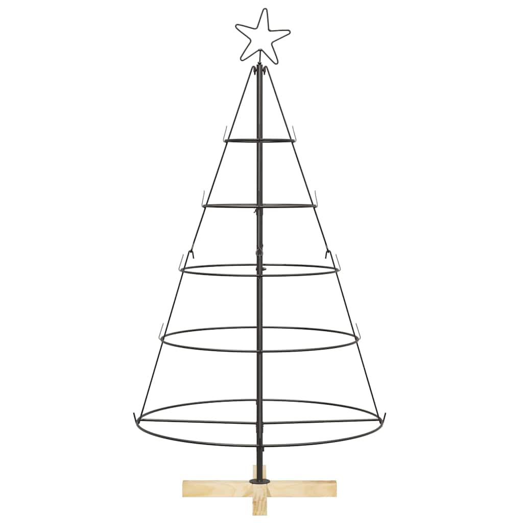 Christmas Cone Tree with Stand Black 125 cm Steel