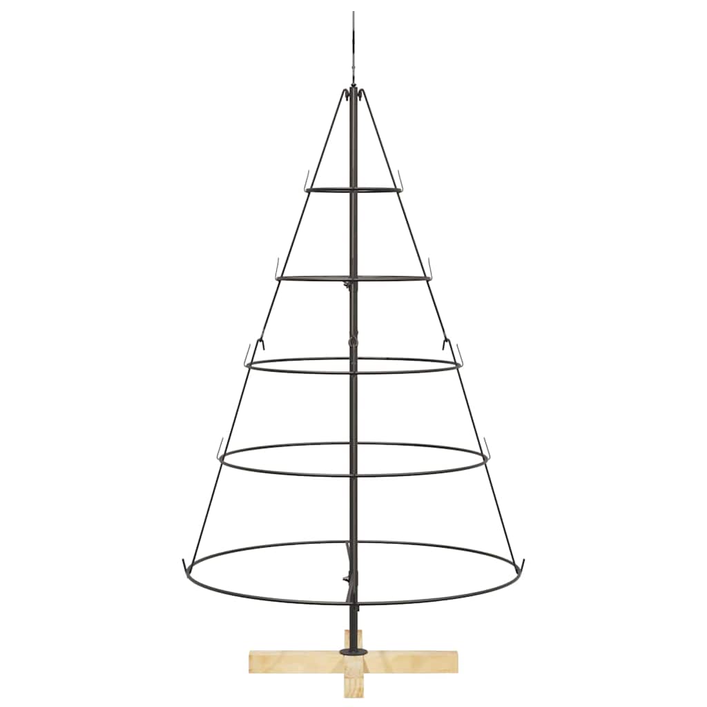 Christmas Cone Tree with Stand Black 125 cm Steel