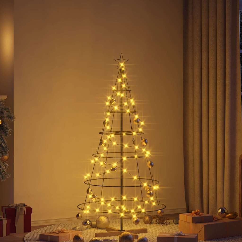 Christmas Cone Tree with Stand Black 150 cm Steel