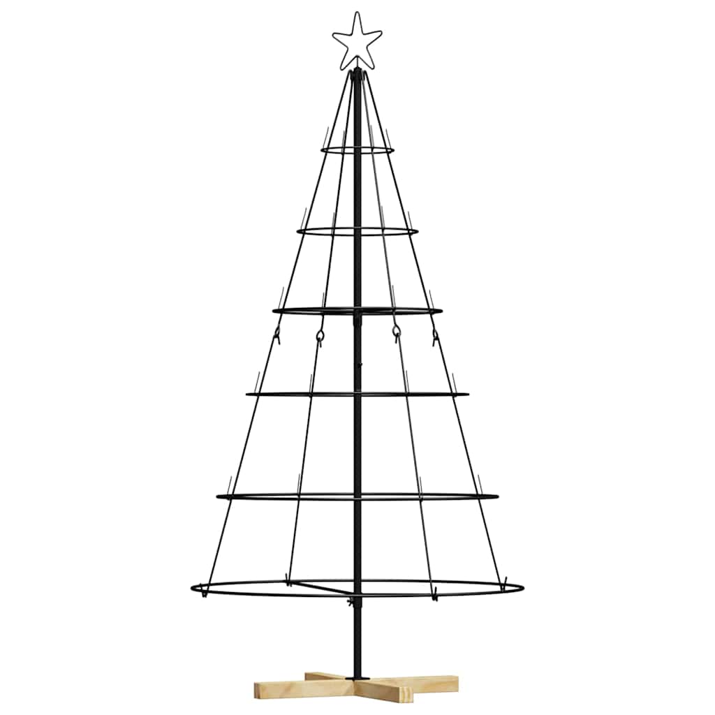 Christmas Cone Tree with Stand Black 150 cm Steel