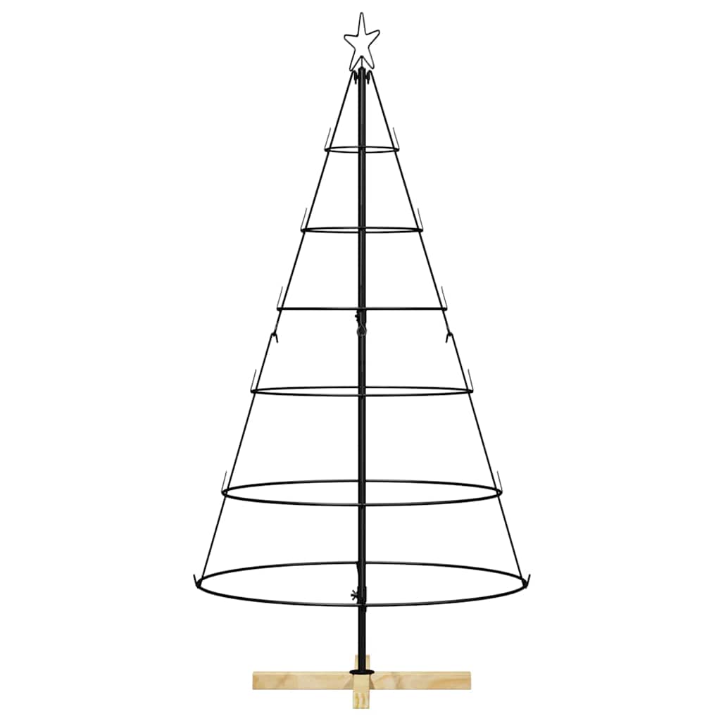 Christmas Cone Tree with Stand Black 150 cm Steel