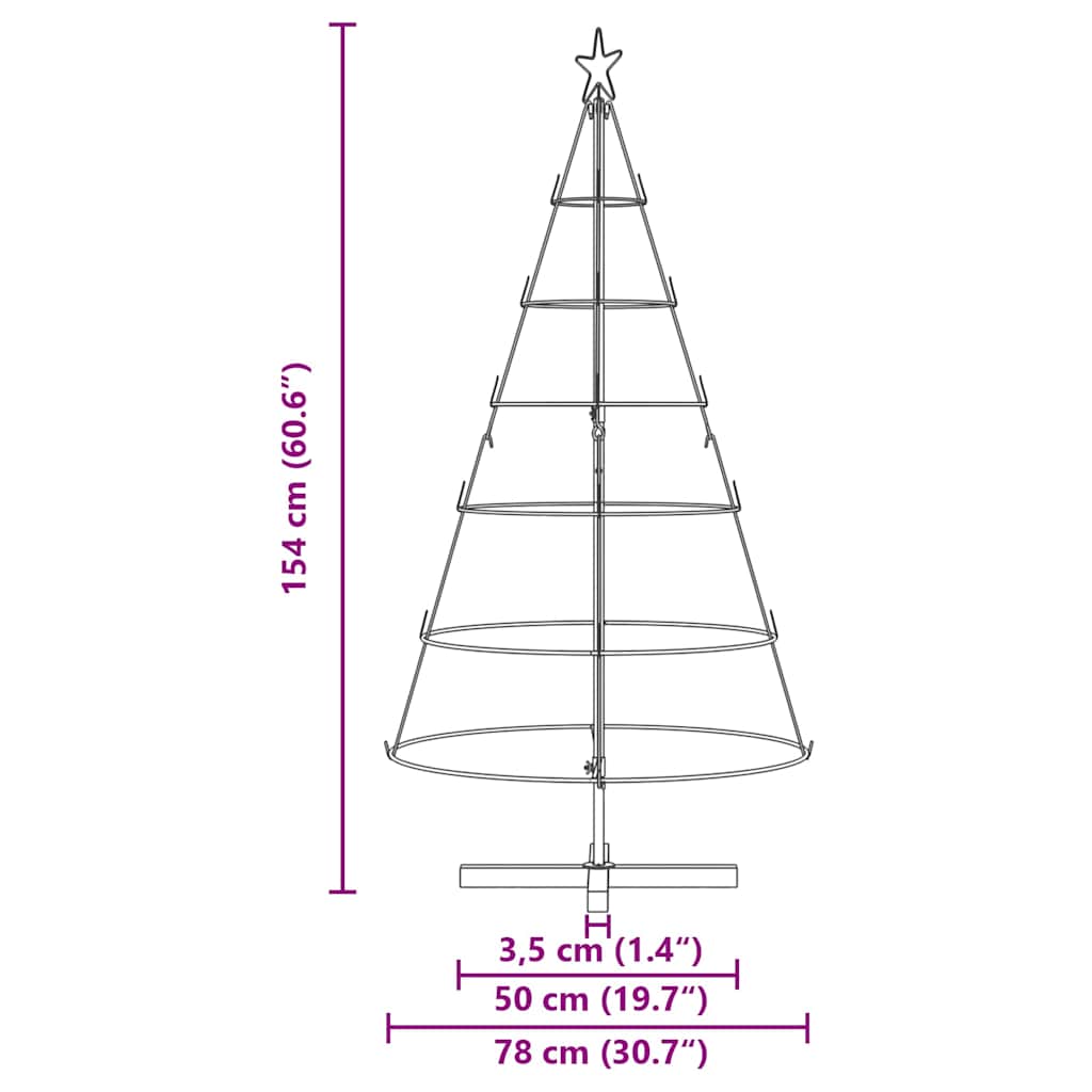 Christmas Cone Tree with Stand Black 150 cm Steel