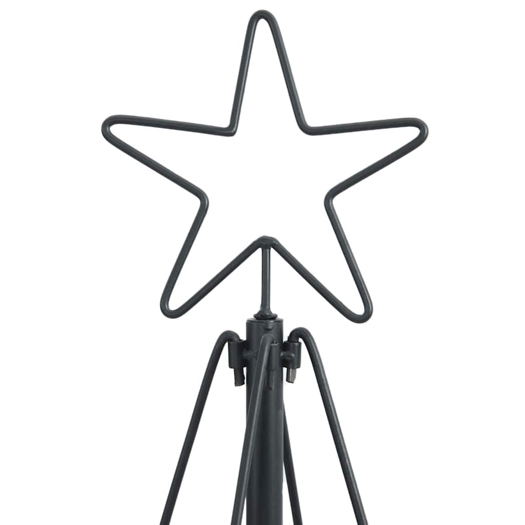 Christmas Cone Tree with Stand Black 180 cm Steel