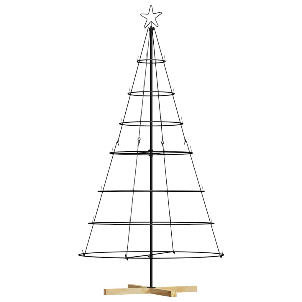 Christmas Cone Tree with Stand Black 180 cm Steel