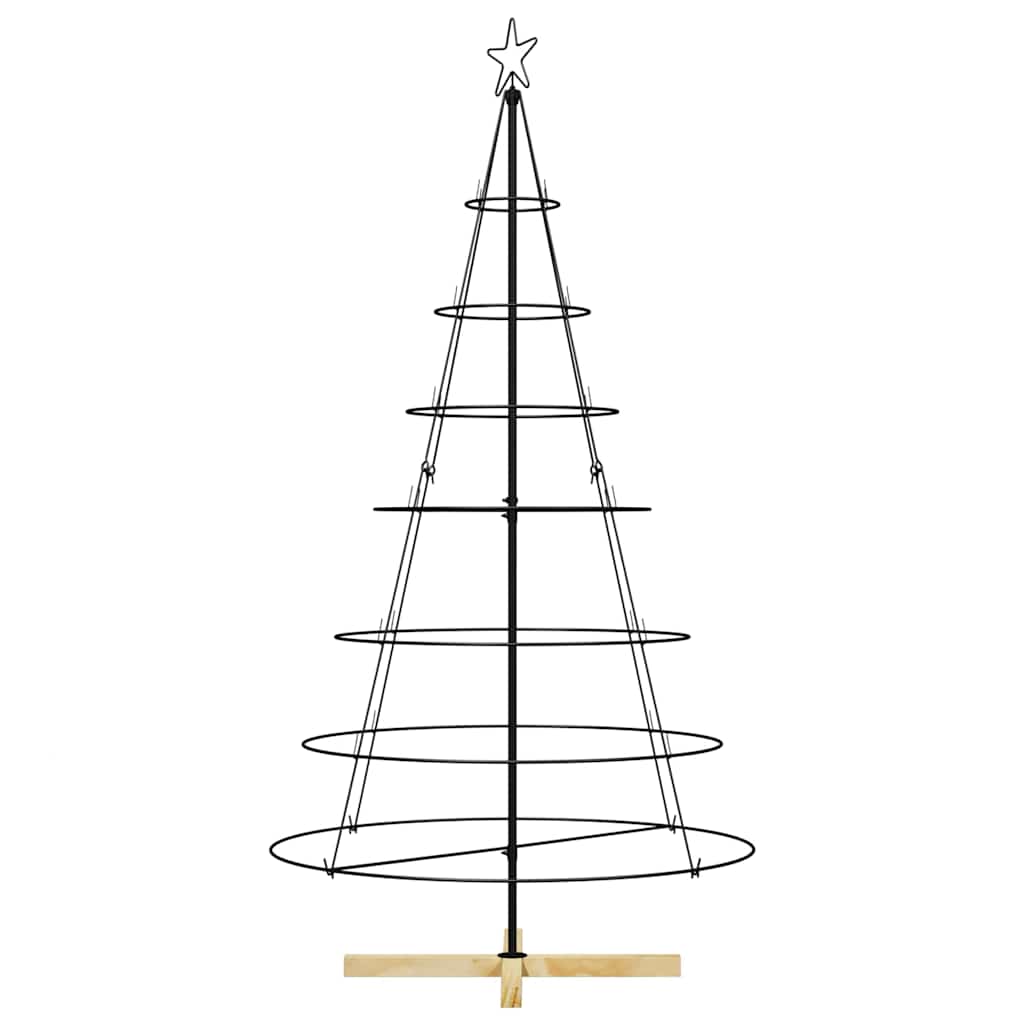 Christmas Cone Tree with Stand Black 180 cm Steel
