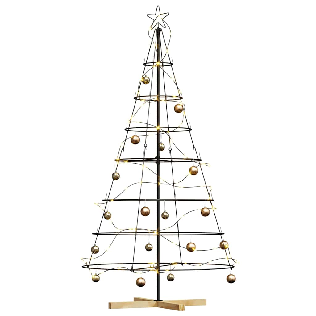 Christmas Cone Tree with Stand Black 180 cm Steel