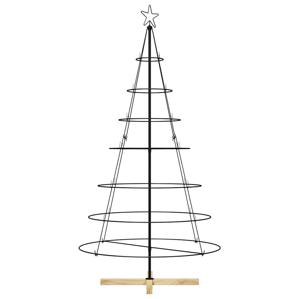 Christmas Cone Tree with Stand Black 180 cm Steel