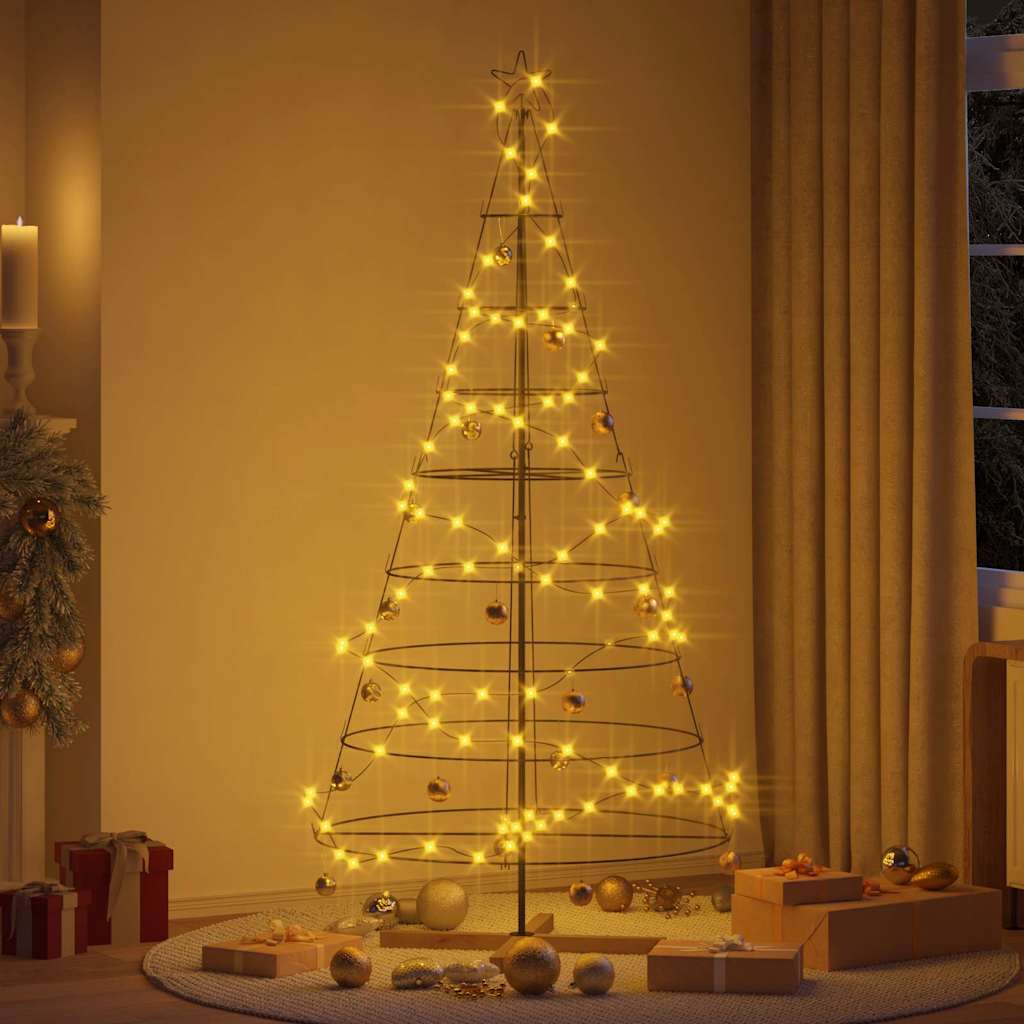 Christmas Cone Tree with Stand Black 210 cm Steel