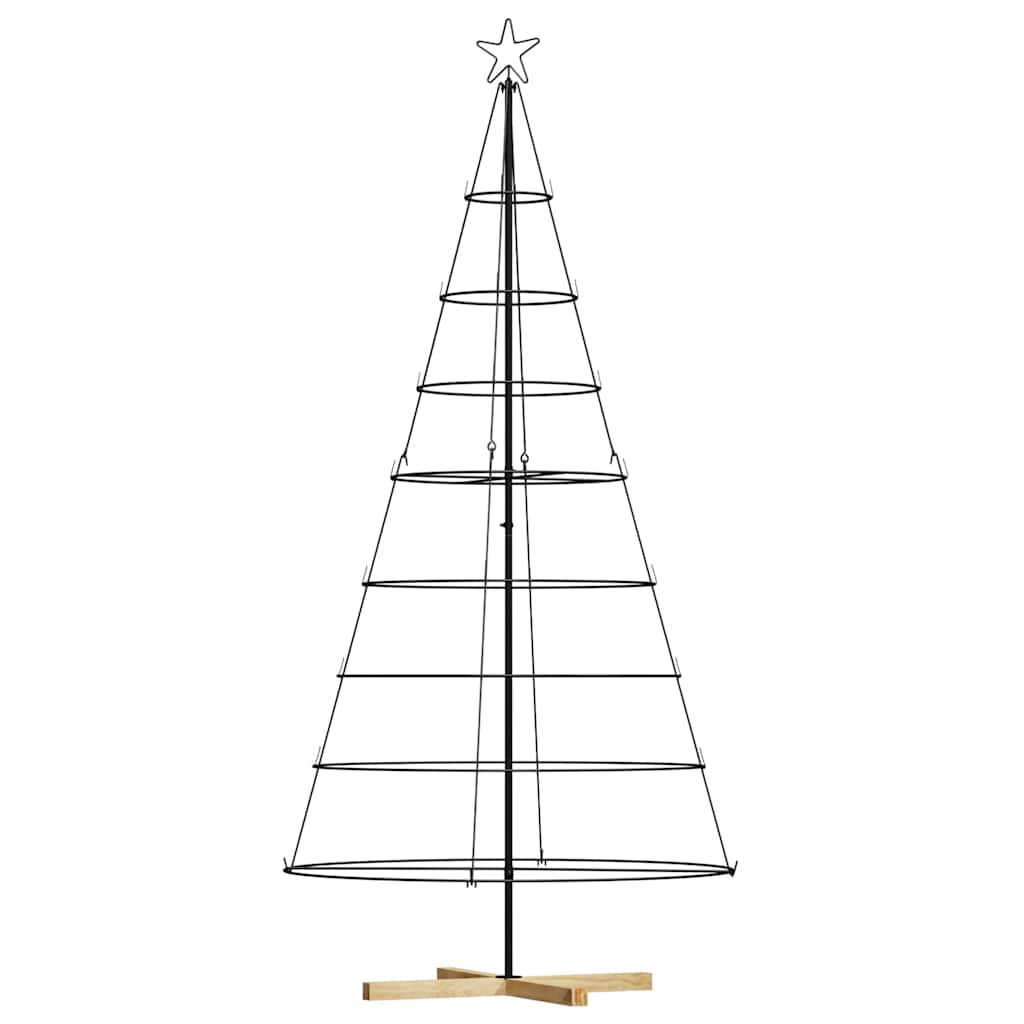Christmas Cone Tree with Stand Black 210 cm Steel